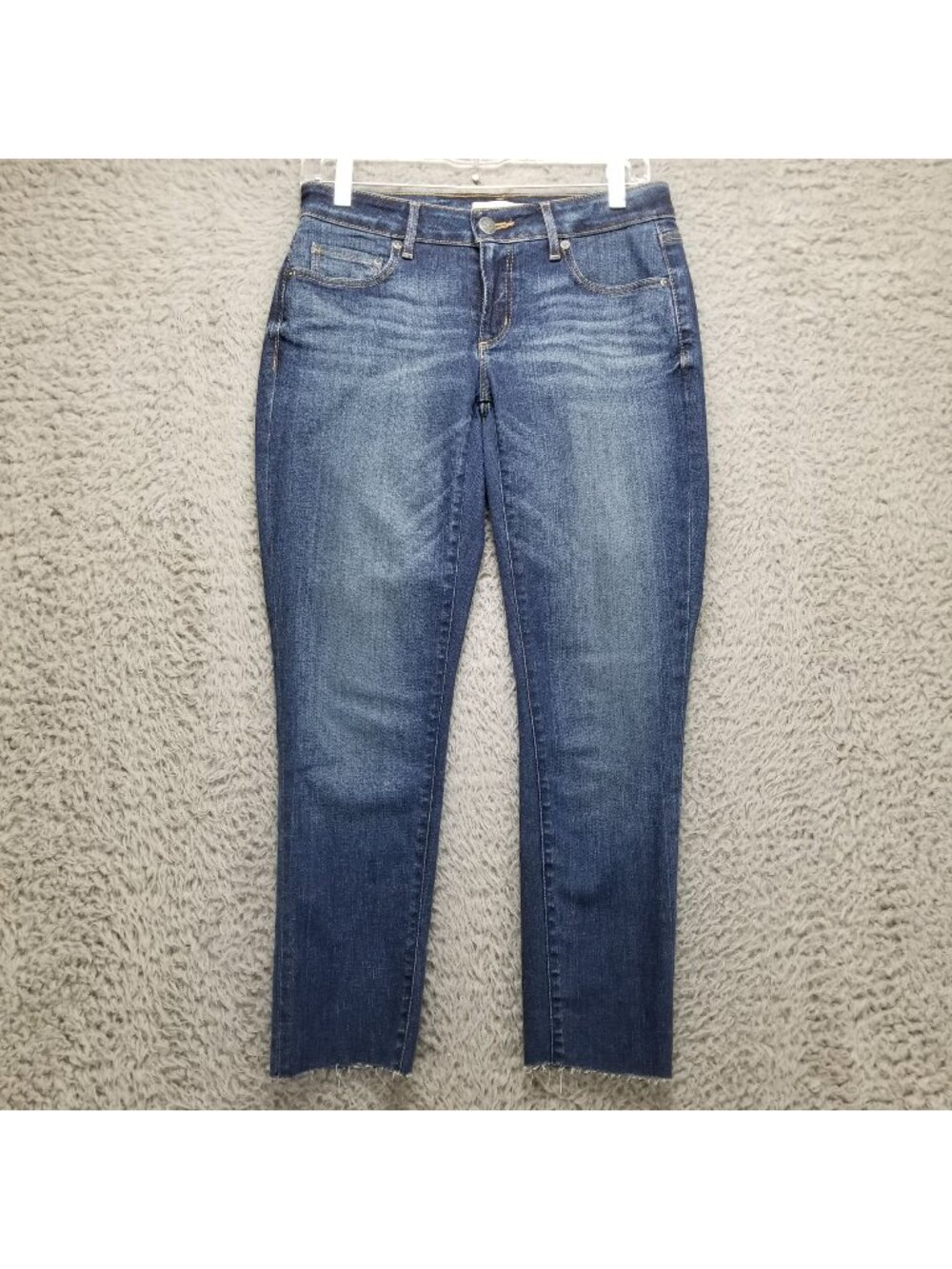 Loft Jeans Womens 25 Blue Curvy Skinny Frayed Hem Stretch Denim *Read*